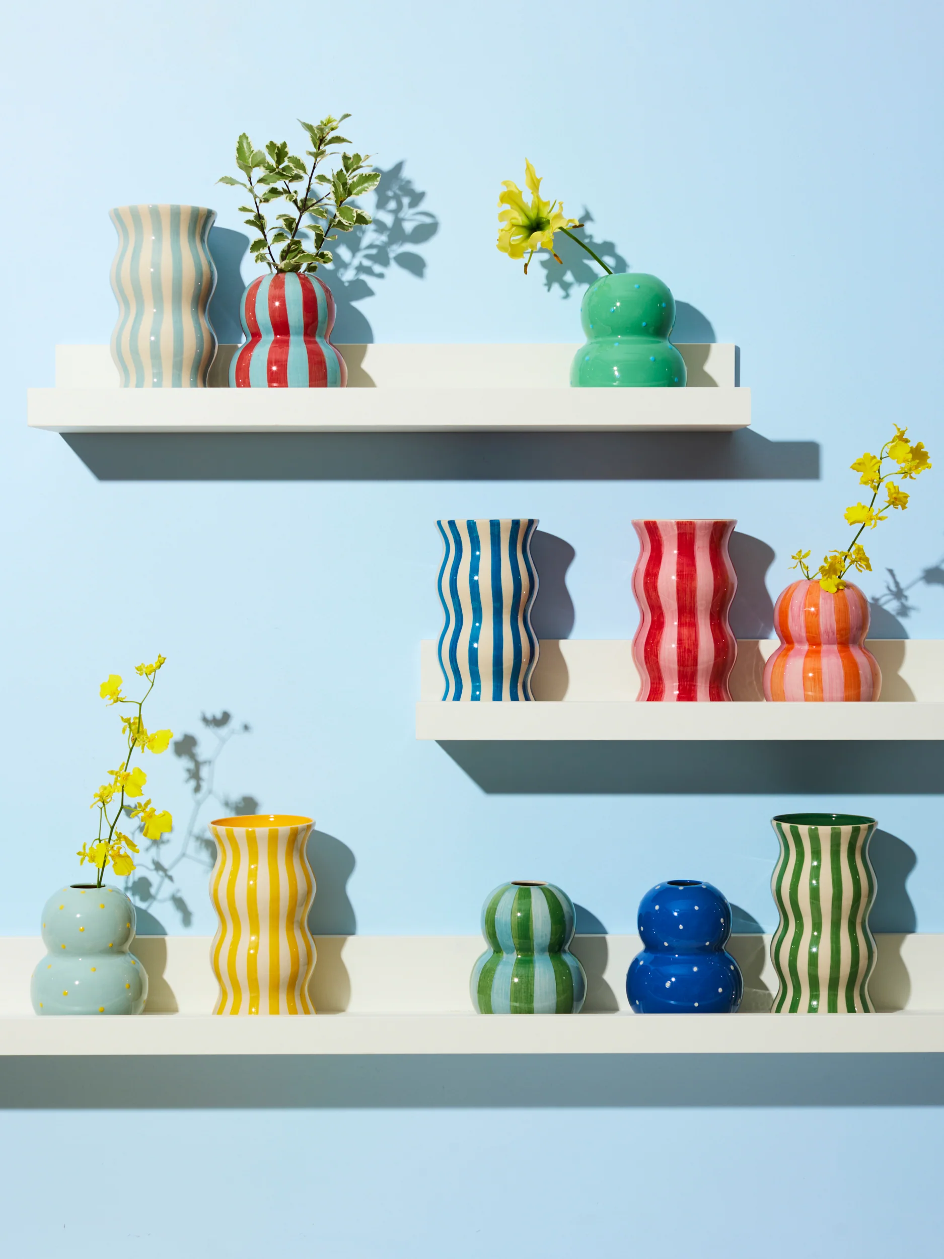 FONDA GREEN BLUE DOTTY VASE - Image 4
