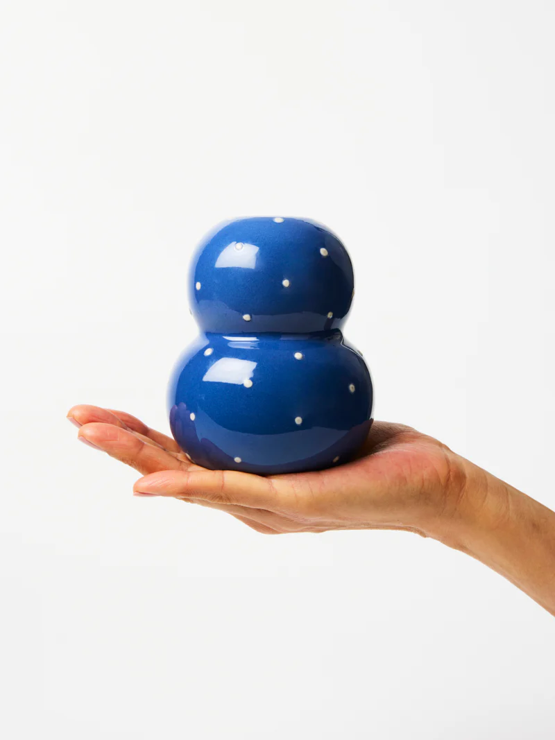 FONDA NAVY DOTTY VASE - Image 3