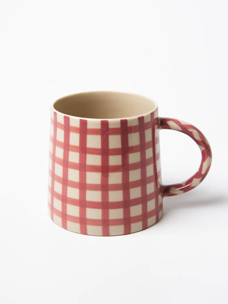 LARDER CHECK MUG PINK - Image 3