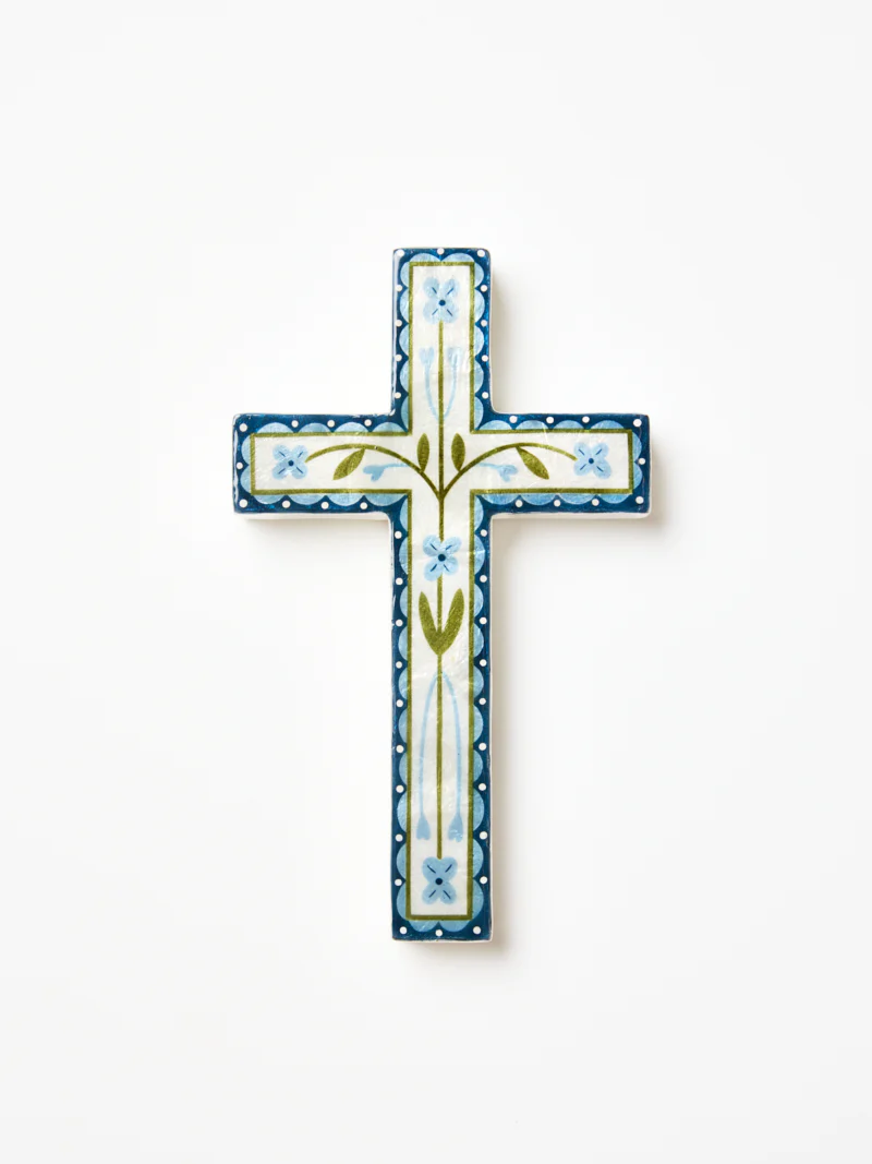 SAMIRA LARGE CROSS BLUE FLOWER