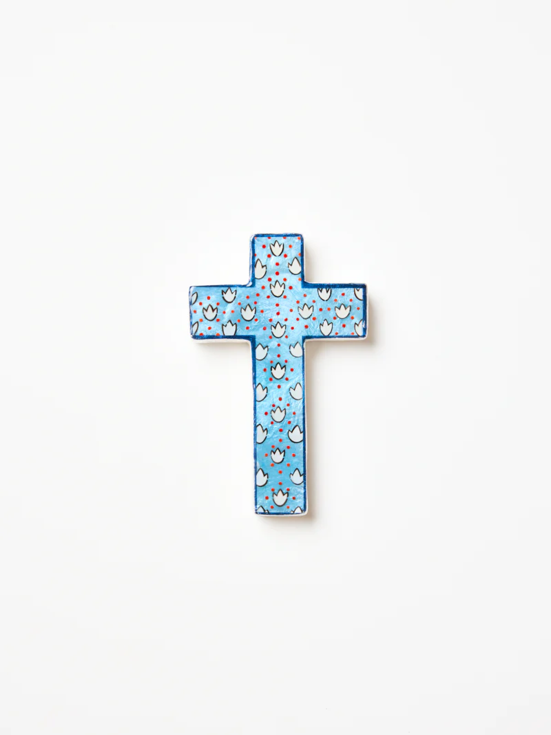 SAMIRA SMALL CROSS BLUE LOTUS